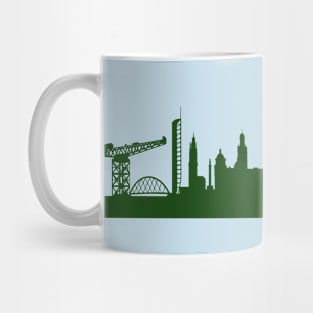 GLASGOW skyline in forest green Mug